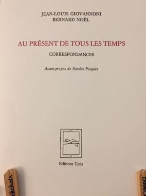 30 septembre 1994 | Lettre de Jean-Louis Giovannoni à Bernard Noël -  Éphéméride culturelle à rebours