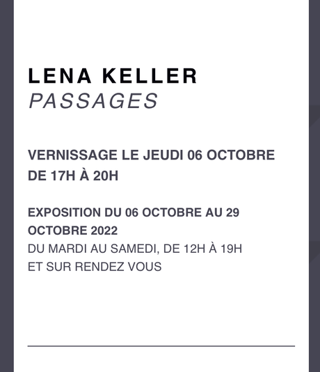 Galerie Sabine Bayasli – à partir du 6 Octobre 2022. « Lena Keller -Clement Bataille.