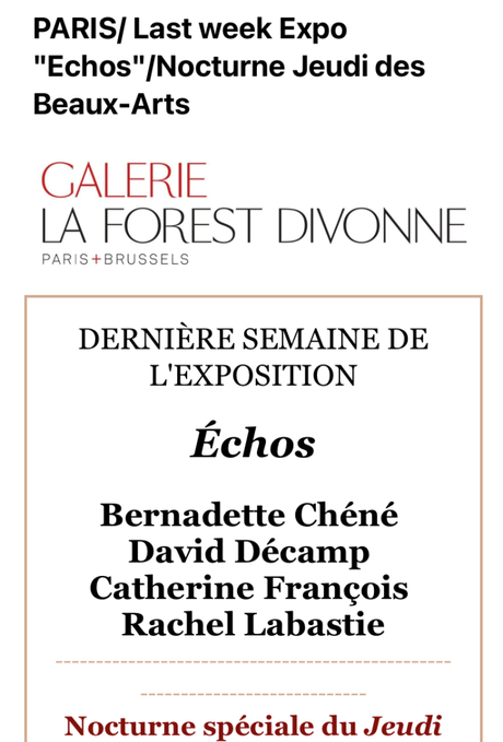 Galerie La Forest Divonne exposition « échos »