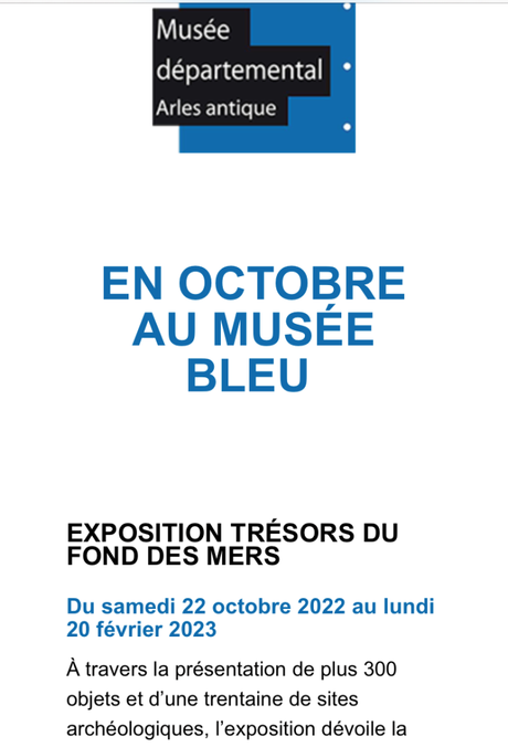 Musée départemental ARLES ANTIQUE – en Octobre 2022.