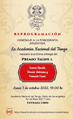Ce soir, la Academia Nacional del Tango remet ses trois premiers prix Tagini [à l’affiche]