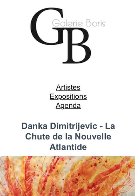 Galerie BORIS- exposition Danka Dimitrijevic. « La chute de la Nuvelle Atlantide »