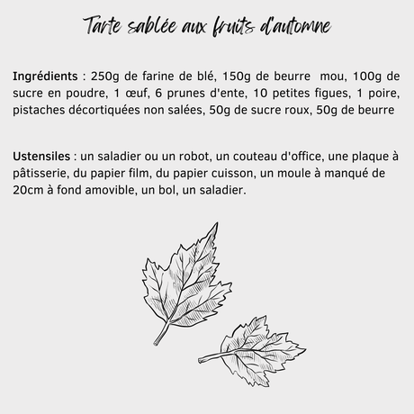 Tarte sablée aux fruits d'automne