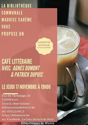 Café littéraire : Ecrire à 4 mains  avec Agnès Dumont et Patrick Dupuis