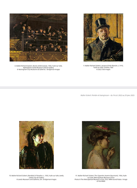 Petit Palais – exposition  » Walter Sickert – peindre et transgresser – 1860 – 1942. (depuis le 14 Octobre)