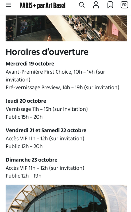 PARIS + par Art Basel  20/23 Octobre 2022. ( Grand Palais éphémère)