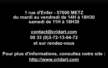 Galerie CRIdart à Metz – exposition Marc Felten. Samedi 22 Octobre 2022.