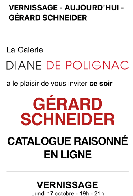 Galerie Diane de Polignac  » Gérard Schneider «