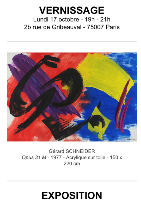 Galerie Diane de Polignac  » Gérard Schneider «