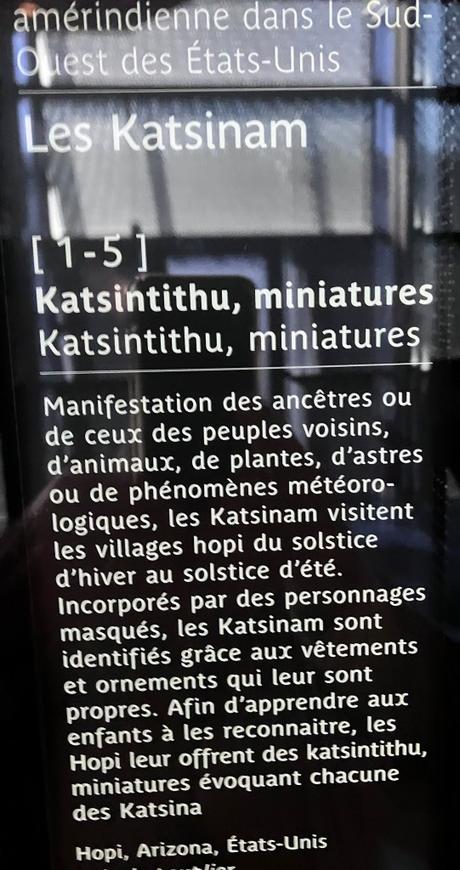 Musée du quai Branly – Jacques Chirac ; quelques Kachinas ….