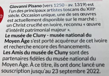 Musée de Cluny – une acquisition de Pisano –