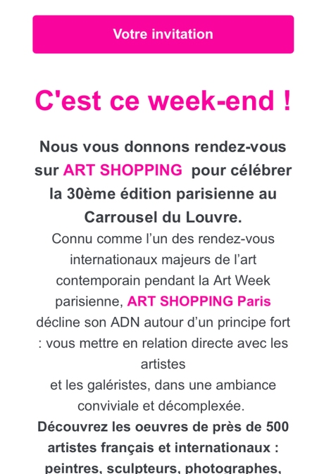 Art  Shopping – 30ème édition – Carrousel du Louvre.