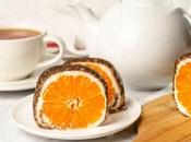 Gâteau roulé mandarine bûche chocolat réconfortante