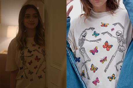 THE WATCHER : Ellie’s butterflies skeletons t-shirt in S1E04