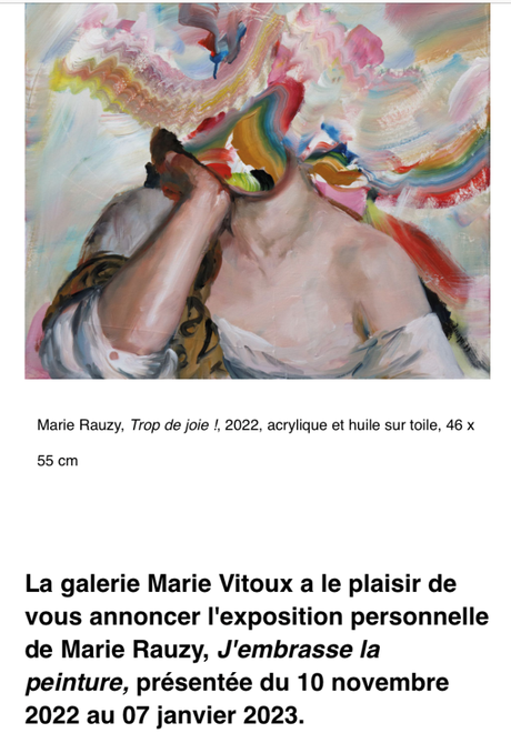 Galerie Marie Vitoux – prochaine exposition : Marie Rauzy.  » j’embrasse la peinture «