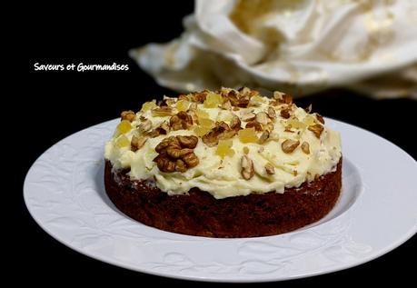 Ginger and  walnut Carrot Cake. Gâteau de carottes aux noix et au gingembre