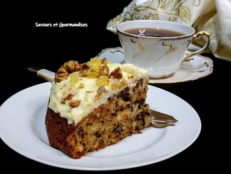 Ginger and  walnut Carrot Cake. Gâteau de carottes aux noix et au gingembre