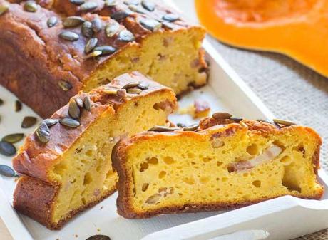 cake salé au potiron et lardons ww
