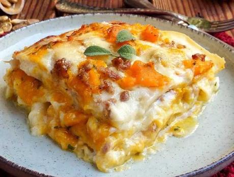 Lasagnes Légères Potiron Lardons ww