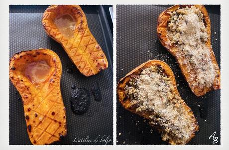 Butternut farcie à la semoule et aux légumes Butternut farcie à la semoule et aux légumes