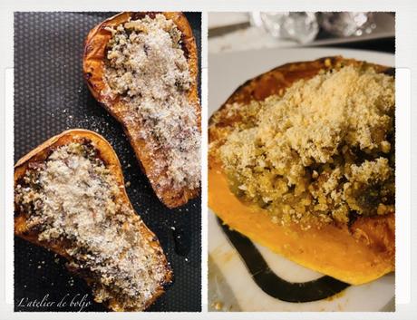 Butternut farcie à la semoule et aux légumes Butternut farcie à la semoule et aux légumes