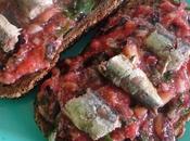 Tartine pistou figues, sardines marinées, Manchego fenouil