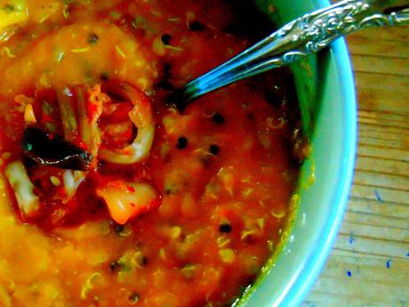 Soupe de carottes, lentilles rouges, gingembre et quinoa