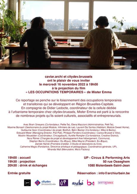 EVENT : Projection du film « Les occupations temporaires » de Mister Emma