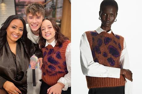 YOUNG ROYALS : Frida Argento’s brown jacquard vest
