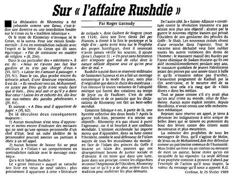 Sur l'affaire Rushdie (1989)