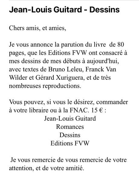 Un livre – des dessins -« Romances » de Jean-Louis Guitard