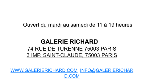 Galerie Richard – exposition : Philippe Hurteau & Rémy Hysbergue – à partir du 5 Novembre 2022.