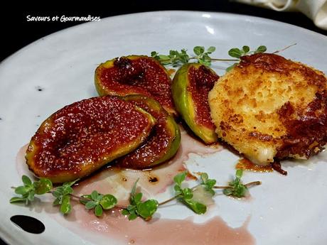 Figues miellées aux crottins de chèvre panés (recette festive, très facile à faire)