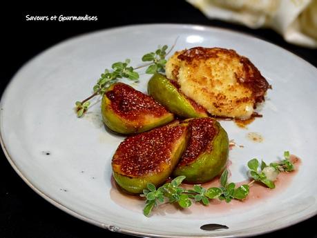 Figues miellées aux crottins de chèvre panés (recette festive, très facile à faire)