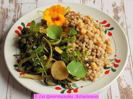 Sarrasinzotto aux pois chiches et poêlée de légumes (Vegan)