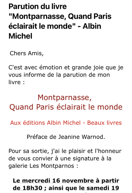 MONTPARNASSE « Quand Paris éclairait le monde » Mathyeu Le Bal » préface de Jeanine Warnod.