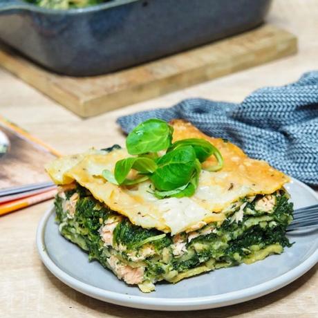 Lasagnes saumon & épinards légères