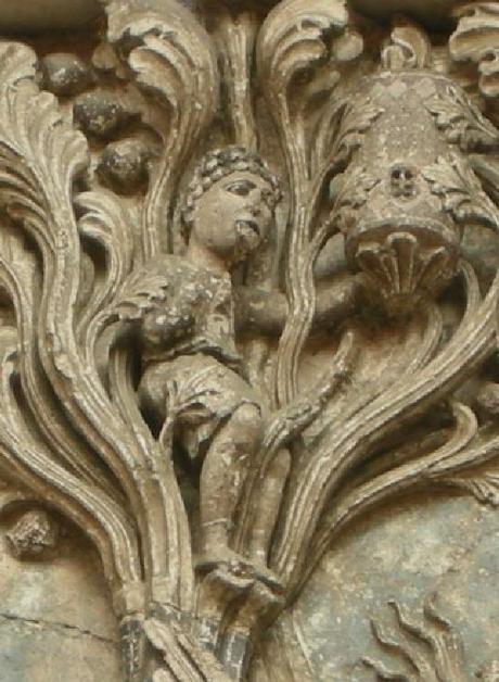 Antelami 1200 ca Portail de la Vie Baptistere de Parme detail ruche
