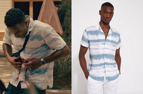 TROPIQUES CRIMINELS : la chemise tie and dye de Lucas dans l’épisode 3×08