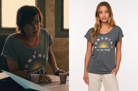 TROPIQUES CRIMINELS : le t-shirt Sunshine on my mind de Gaëlle dans l’épisode 3×08