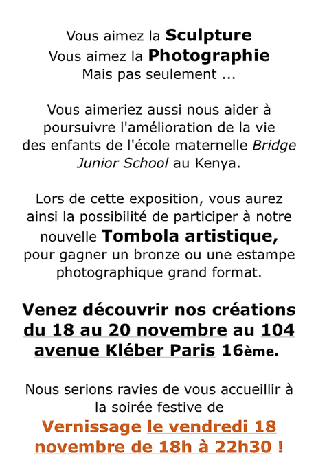 Exposition Karin Lansen (photographe) Catherine de Kerhor (sculpteur) à partir du 18 Novembre 2022.