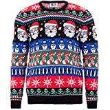 British Christmas Jumpers Sparkle Mens Eco Christmas Jumper Sweater, Rouge, S Homme
