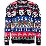 British Christmas Jumpers Sparkle Mens Eco Christmas Jumper Sweater, Rouge, S Homme