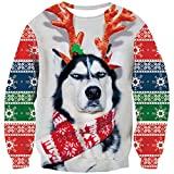 Goodstoworld Pull de Noel Femme Lion 3D Funny Ugly Christmas Sweater Costume Mere Noel & idee de Noel pour Copine
