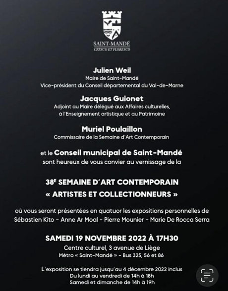 38me semaine d’Art Contemporain – à Saint-Mandé – le 19/11/22