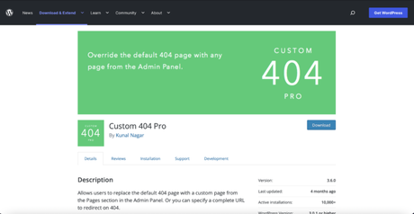 Comment créer une page 404 personnalisée dans WordPress Plugin 404 Pro personnalisé