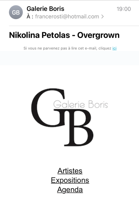 Galerie BORIS –  exposition  Nikolina Petolas – « Overgrown » prolongation jusu’au 10 01 2023.