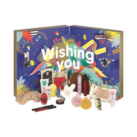 Les 24 cases du calendrier très coloré de Sephora Collection cachent des best-sellers, make-up de fête, soins pour le visage et accessoires de beauté pour patienter ainsi jusqu’à Noël.