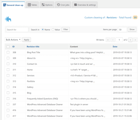 Les meilleurs plugins de base de données pour WordPress Plugin WordPress de nettoyeur de base de données avancé