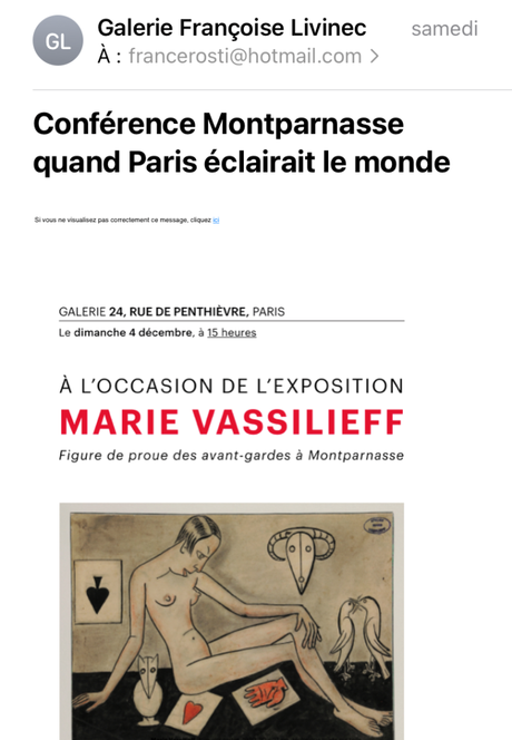 Galerie Françoise Livinec -conférence « Quand Paris éclairait le monde »
